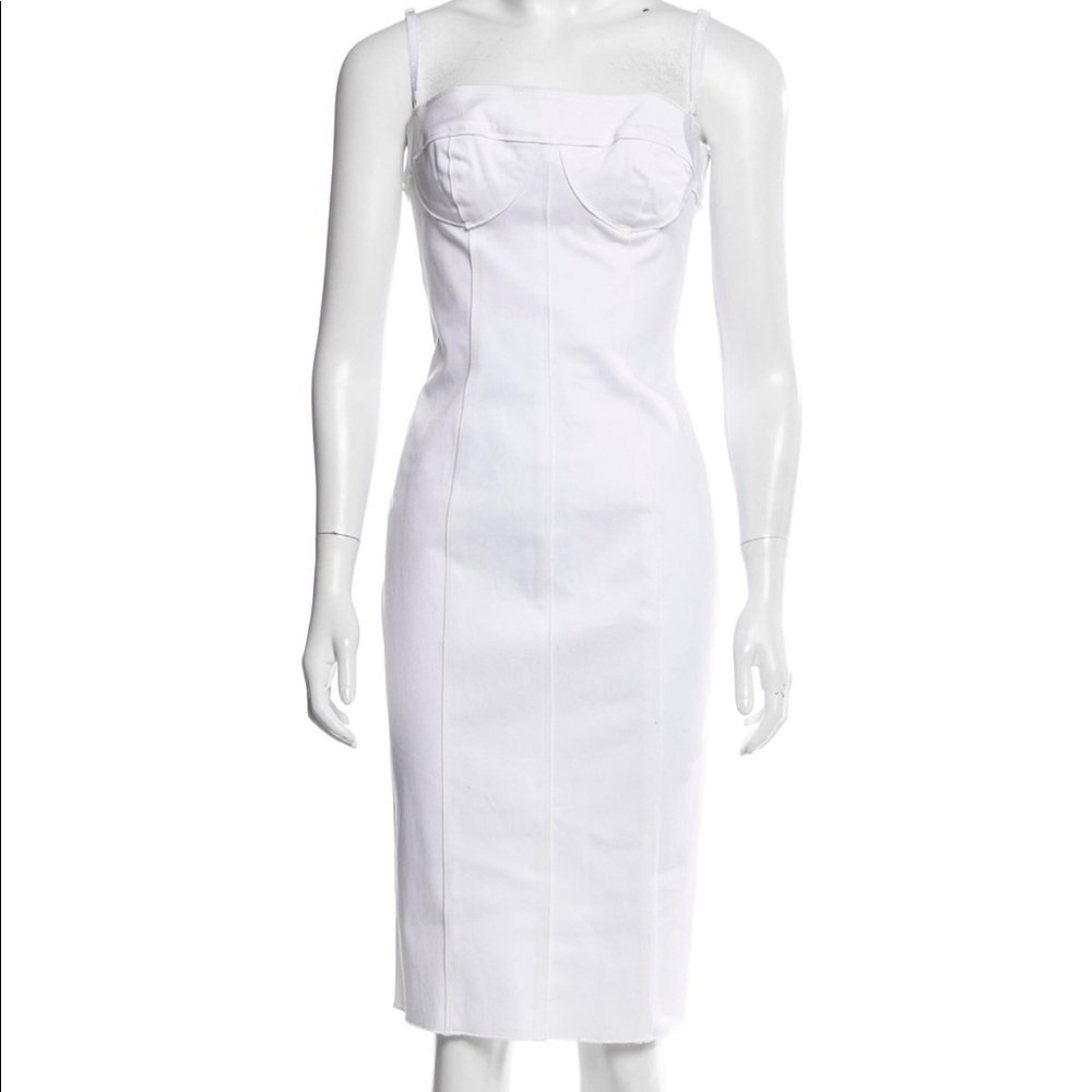 Dolce and Gabbana square neck midi length dress NWT